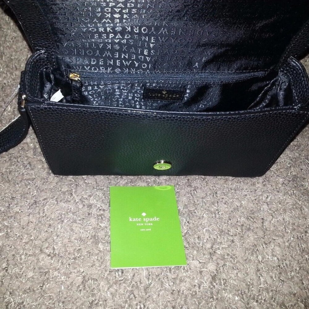 KATE SPADE-Bridge Place-Betsi-Black Leather Shoulder/Crossbody Bag w/Bow-NWT - Picture 6 of 7